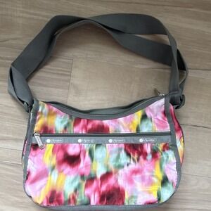 LeSportsac Classic Hobo Crossbody Handbag "Chasing Flowers" Adjustable